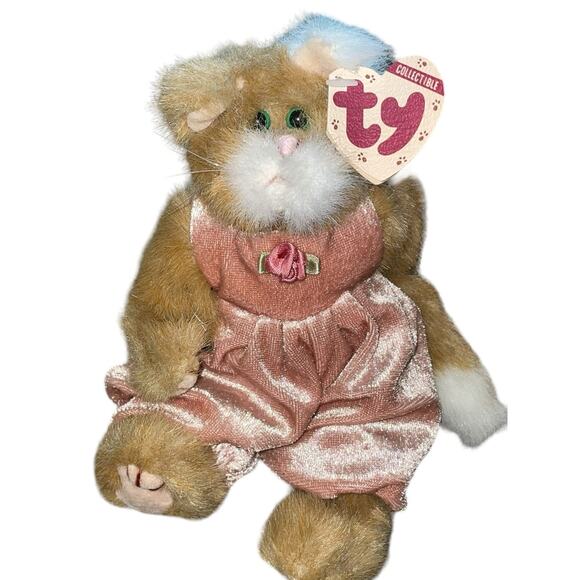 Ty Attic Treasures Pouncer Kitty Cat Plush 8" Stuffed Animal Nursery Toy Gift - Picture 3 of 9